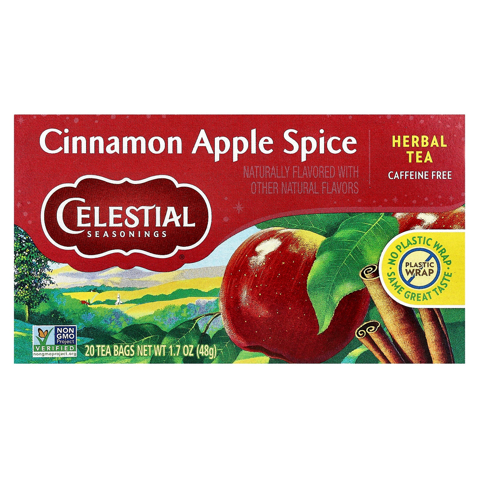 Cinnamon Apple Spice Herbal Tea | Caffeine Free, 20 Tea Bags - Image 1