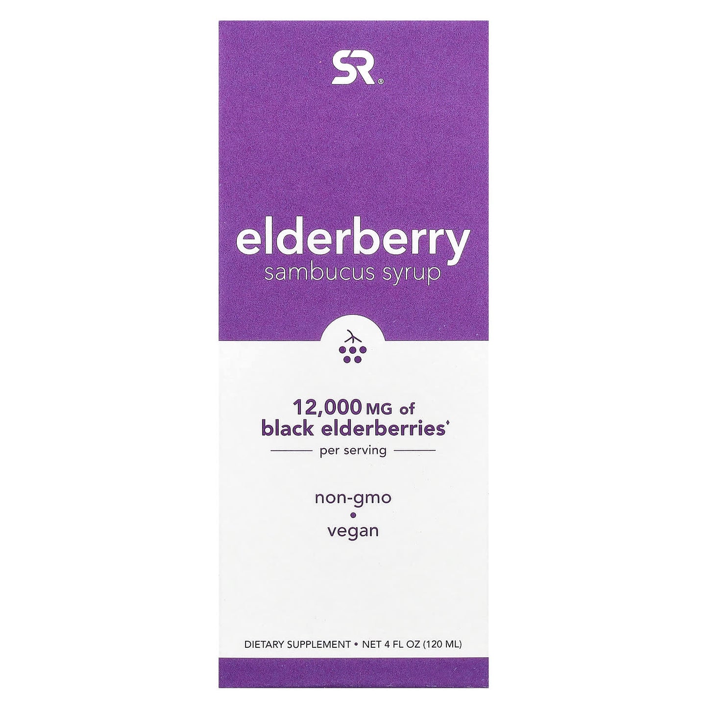 Sports Research, Elderberry Sambucus Syrup, 12,000 mg, 4 fl oz (120 ml) - Image 1