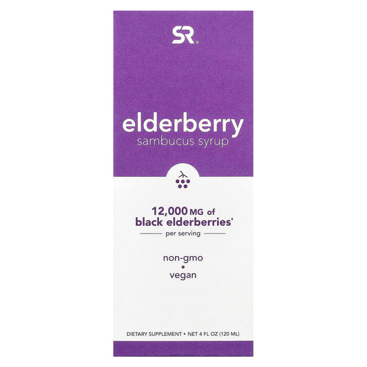 Sports Research, Elderberry Sambucus Syrup, 12,000 mg, 4 fl oz (120 ml) - Image 1