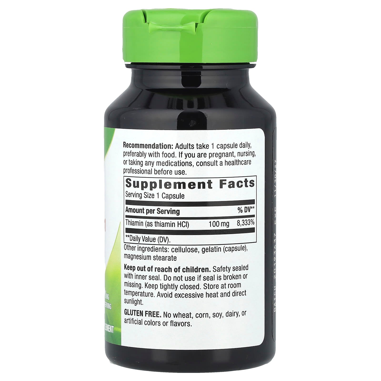 Nature's Way, Vitamin B1, 100 mg, 100 Capsules - Image 2