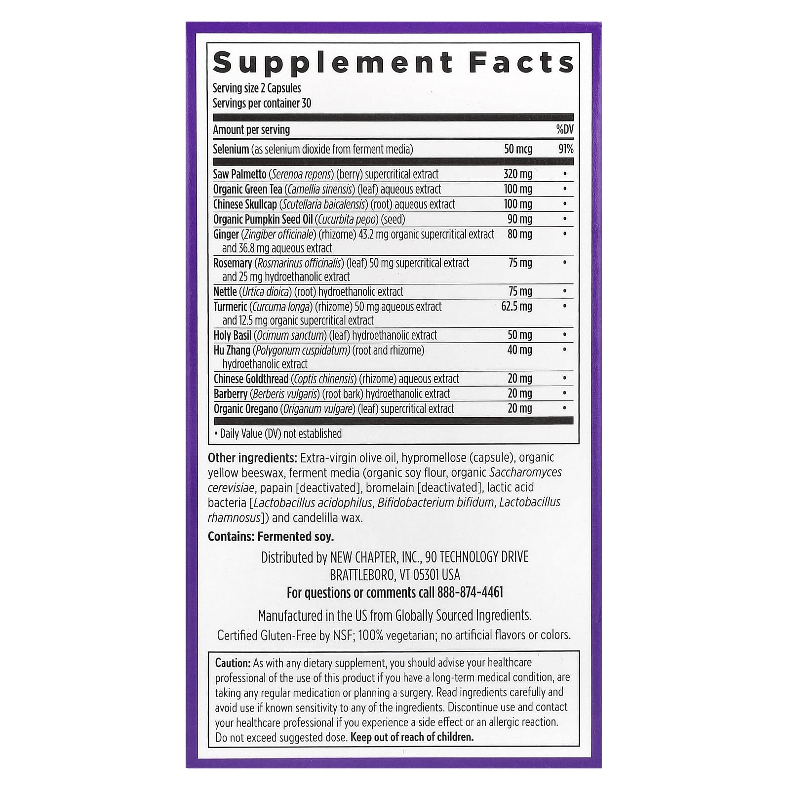 New Chapter, Zyflamend™ Prostate, 60 Vegetarian Capsules - Image 2
