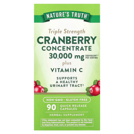 Nature's Truth, Cranberry Concentrate Plus Vitamin C, Triple Strength, 90 Quick Release Capsules - Image 1
