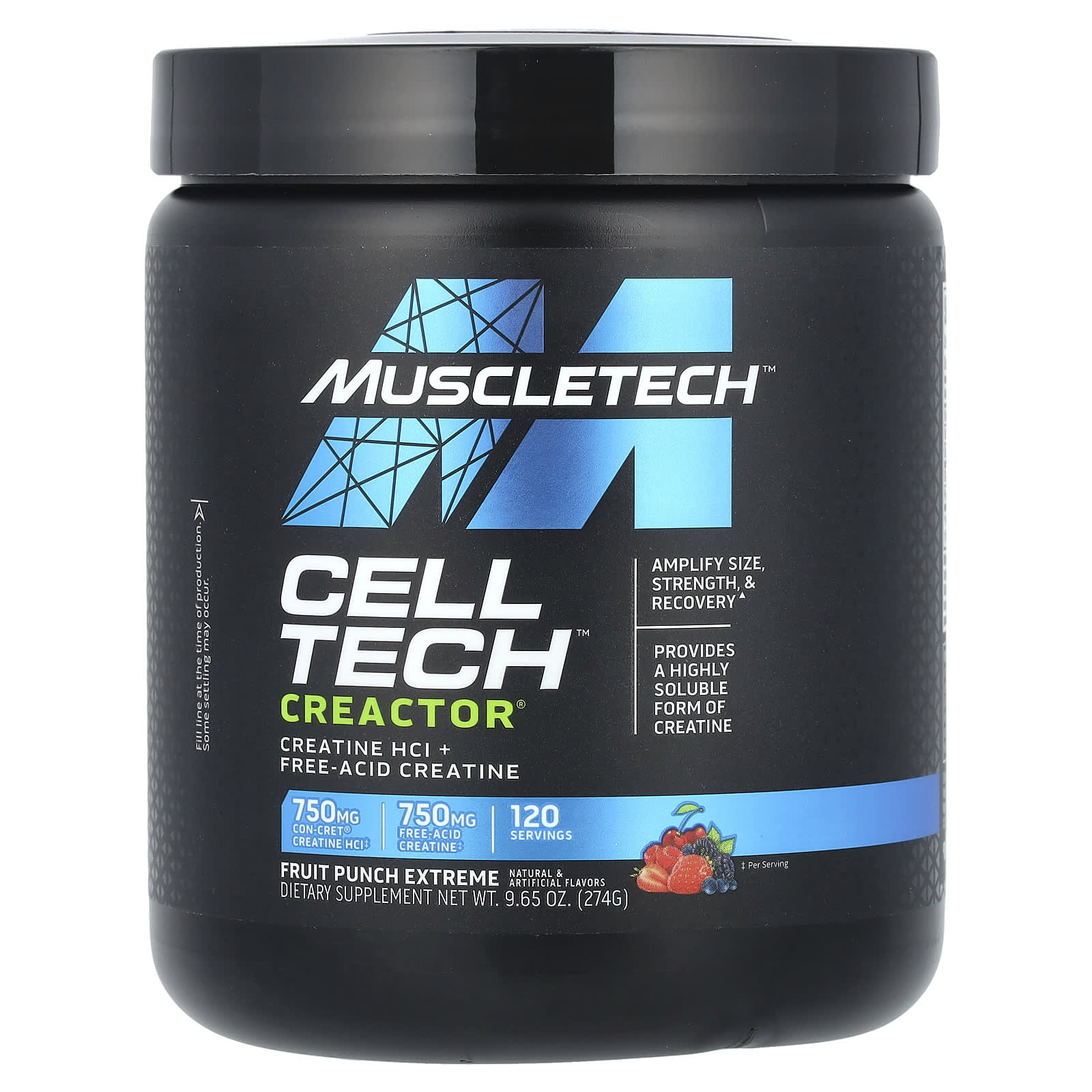 MuscleTech, Cell-Tech™ Creactor®, Fruit Punch Extreme, 9.65 oz (274 g) - Image 1