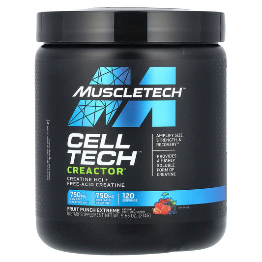 MuscleTech, Cell-Tech™ Creactor®, Fruit Punch Extreme, 9.65 oz (274 g) - Image 1