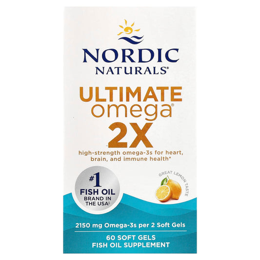 Nordic Naturals, Ultimate Omega® 2X, Lemon, 60 Softgels (1,075 mg per Softgel) - Image 1