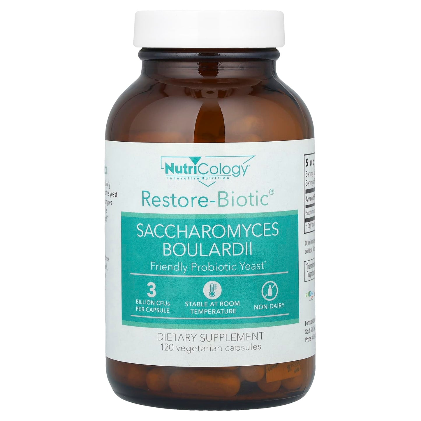 Nutricology, Restore-Biotic®, Saccharomyces Boulardii, 150 mg , 120 Vegetarian Capsules - Image 1