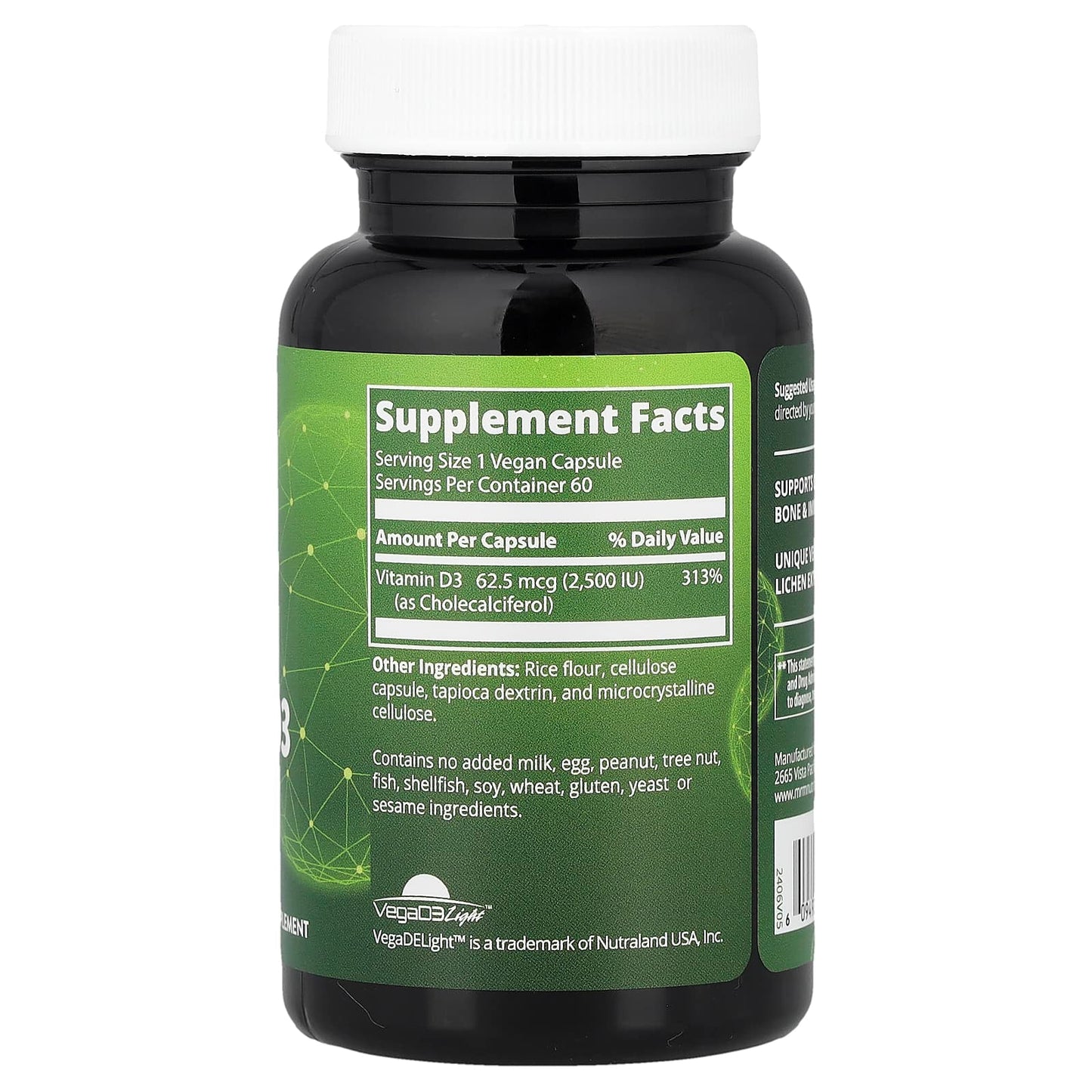 MRM Nutrition, Vegan Vitamin D3, 62.5 mcg (2,500 IU), 60 Vegan Capsules - Image 2
