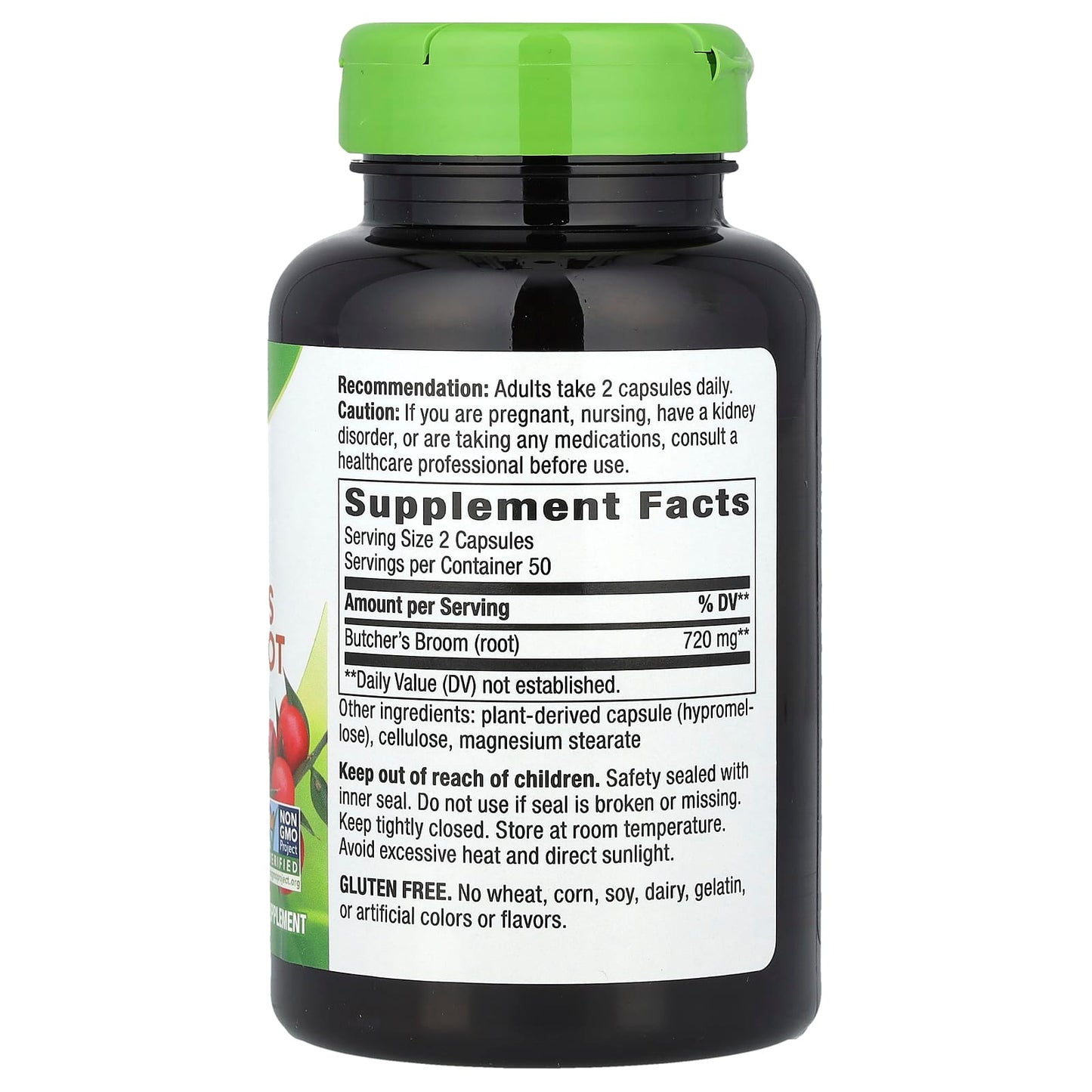 Nature's Way, Butcher's Broom Root, 100 Vegan Capsules (360 mg per Capsule) - Image 2