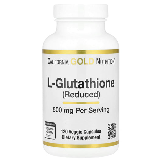 L-Glutathione Supplement by California Gold Nutrition - 120 Veggie Capsules - Image 1