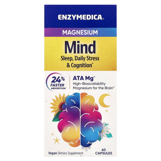 Unlock Better Sleep, Less Stress and Sharper Mind with Enzymedica's Magnesium 350mg Capsules - Image 1