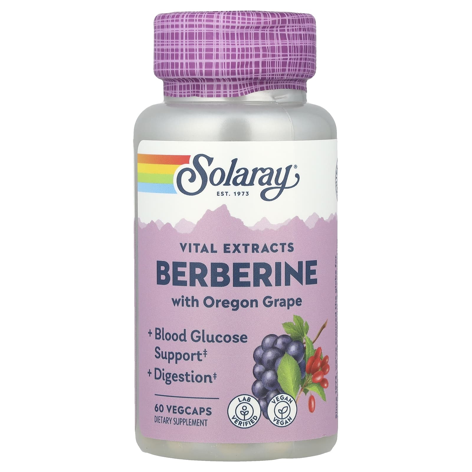 Solaray, Berberine with Oregon Grape, 60 VegCaps - Image 1