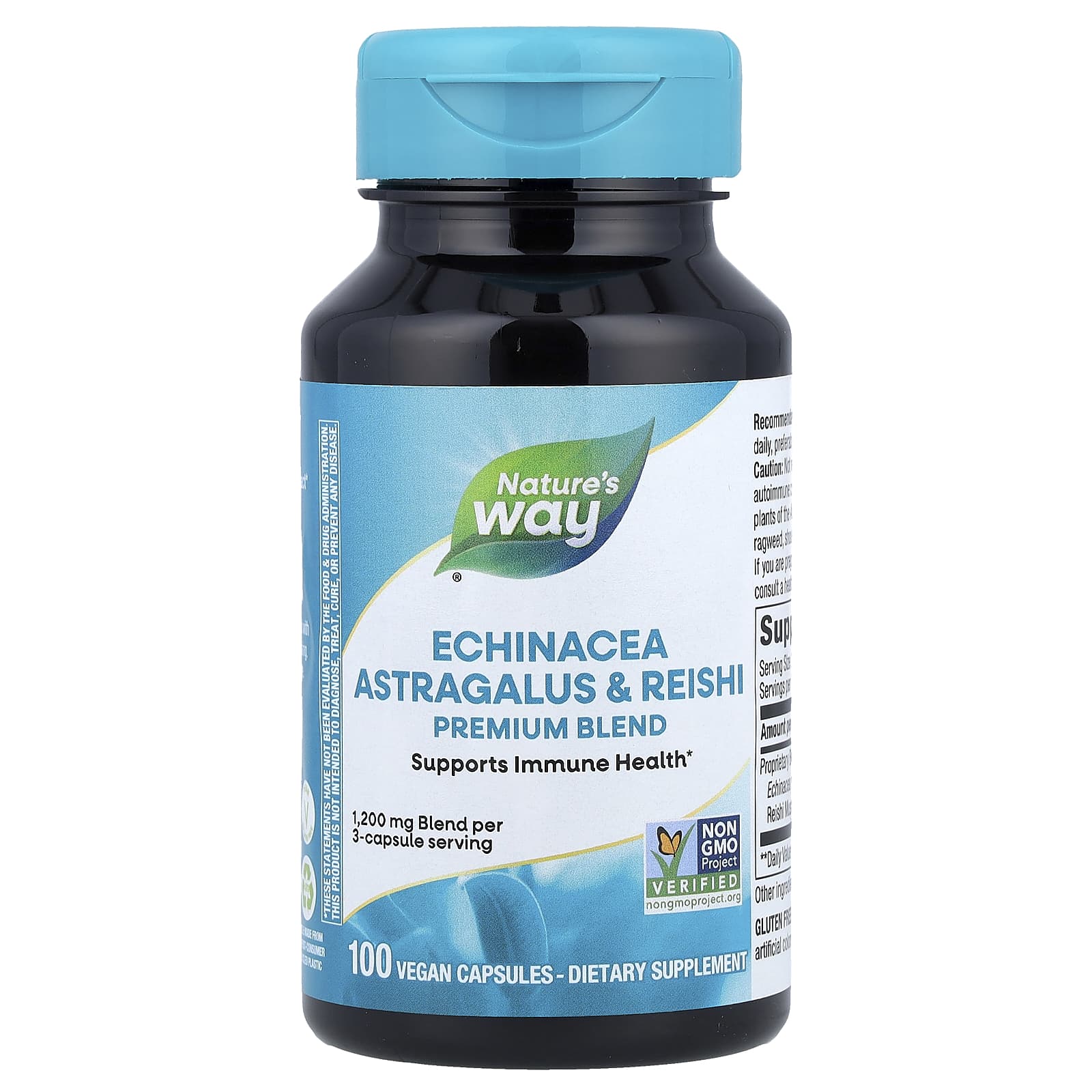 Nature's Way, Echinacea Astragalus & Reishi, 100 Vegan Capsules - Image 1