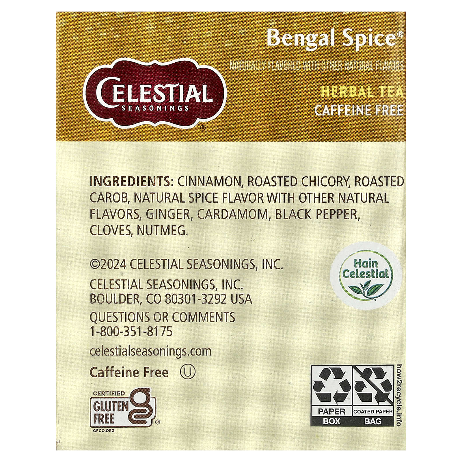 Celestial Seasonings Bengal Spice Herbal Tea, Caffeine-Free, 20 Tea Bags - Image 2