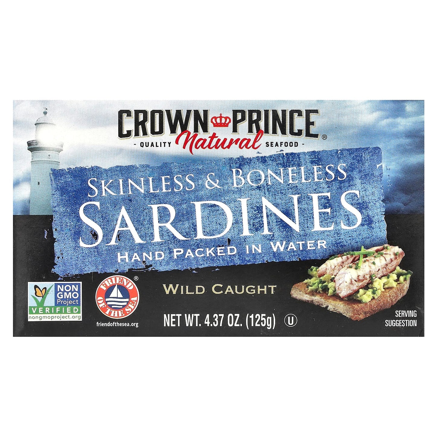 Wild Caught Sardines in Water by Crown Prince Natural - Non GMO & Kosher - Image 1