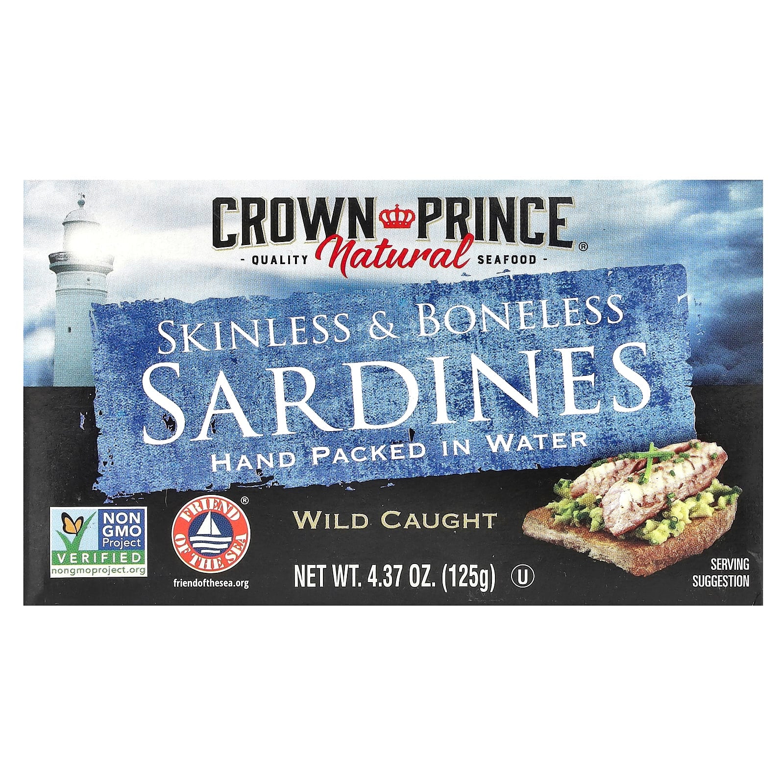 Wild Caught Sardines in Water by Crown Prince Natural - Non GMO & Kosher - Image 1