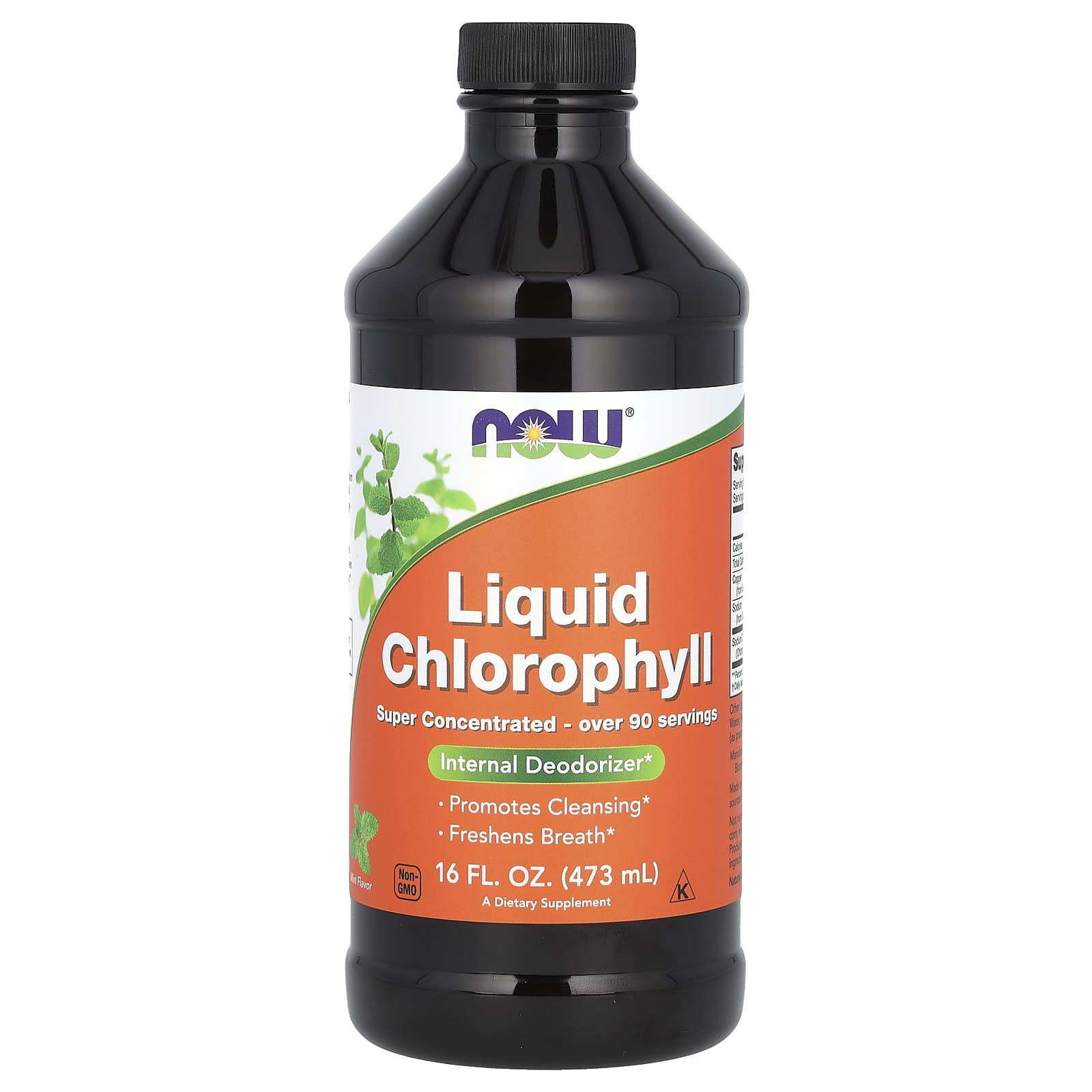 NOW Foods, Liquid Chlorophyll, Mint , 16 fl oz (473 ml) - Image 1