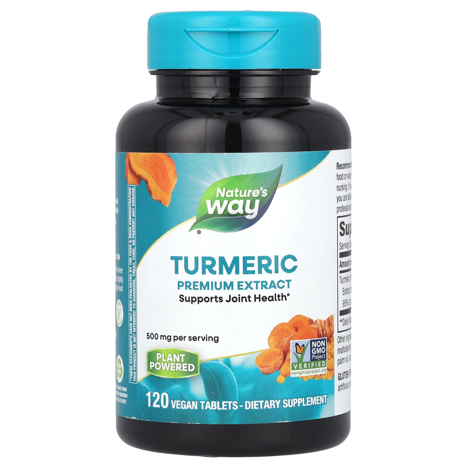 Nature's Way, Turmeric, Premium Extract, 500 mg, 120  Vegan Tablets - Image 1