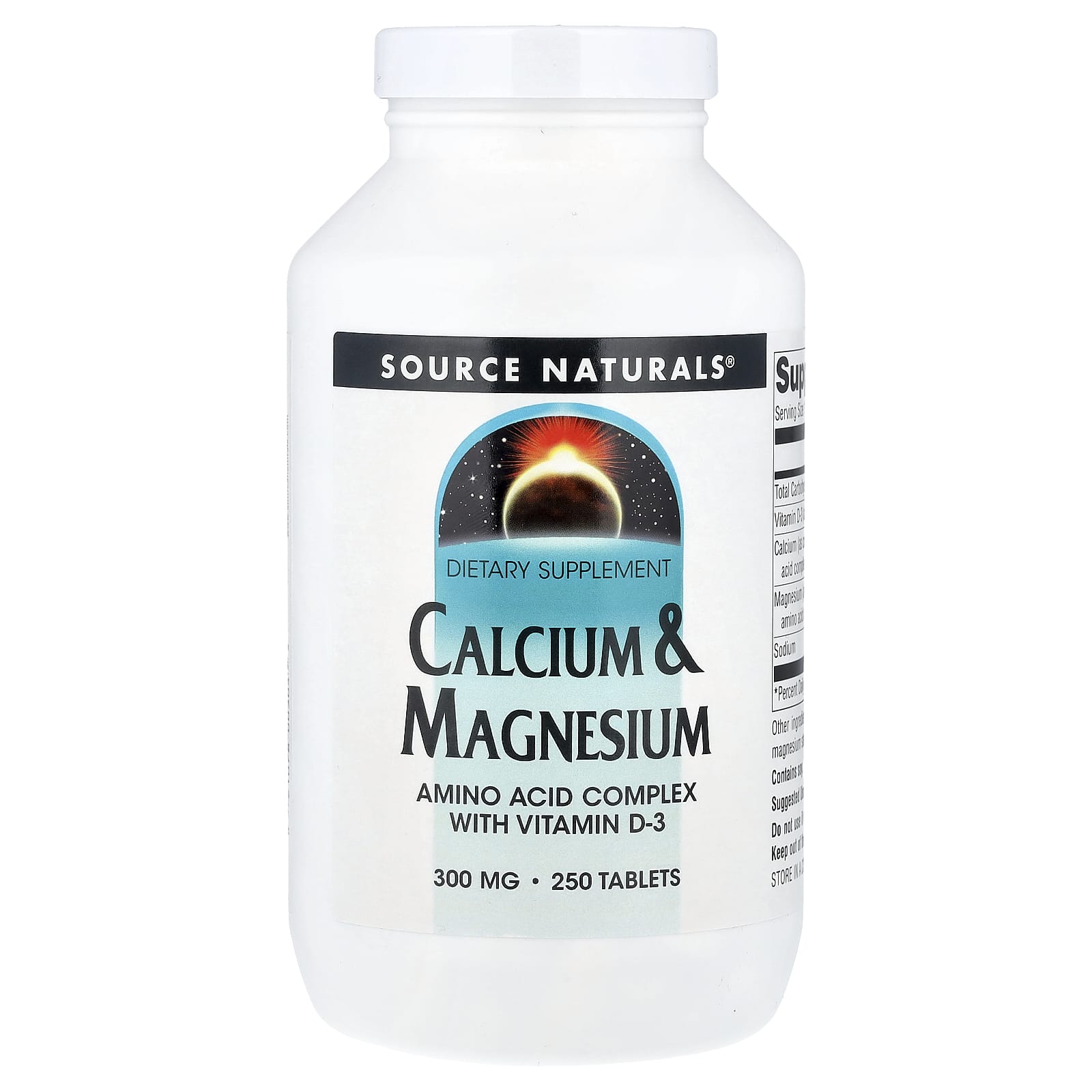 Source Naturals, Calcium & Magnesium, 250 Tablets - Image 1