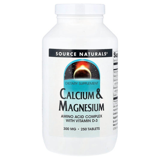 Source Naturals, Calcium & Magnesium, 250 Tablets - Image 1