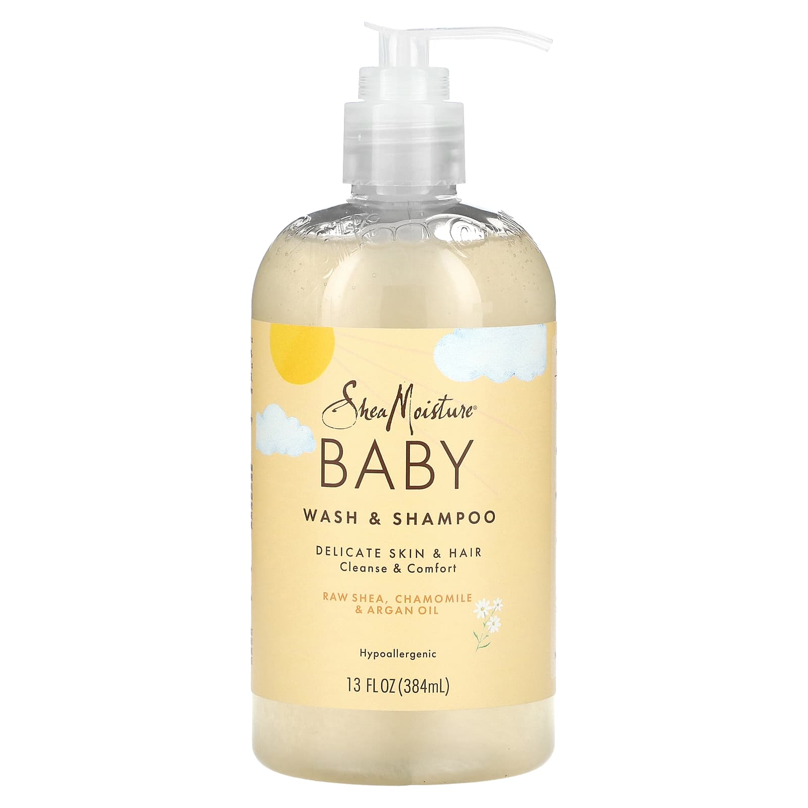SheaMoisture, Baby Wash & Shampoo, Raw Shea, Chamomile & Argan Oil, 13 fl oz (384 ml) - Image 1