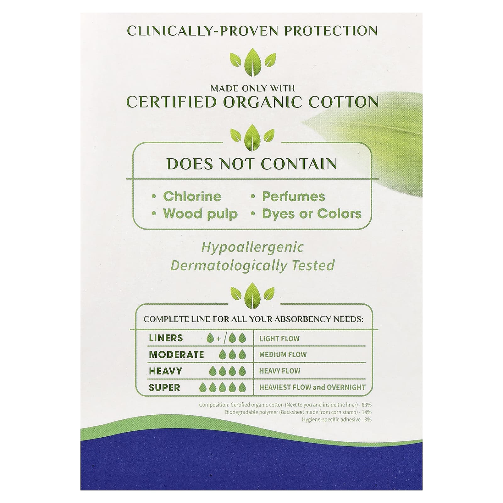 Organyc, Organic Cotton Pads, Heavy Flow, 10 Pads - Image 2