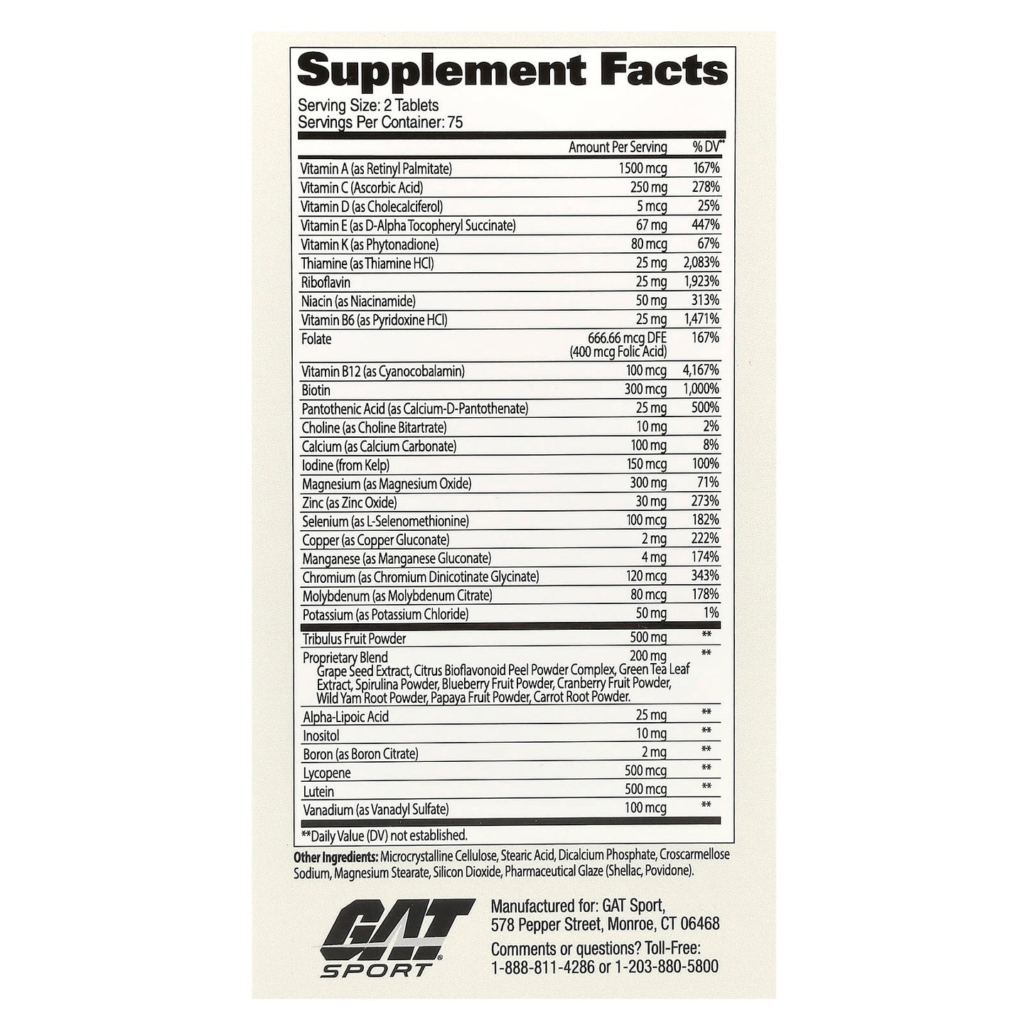GAT Men's Multi+Test: Ultimate Performance Vitamin for Active Men - Image 2