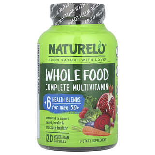 NATURELO Whole Food Multivitamin for Men 50+, Plant-Based Nutrition