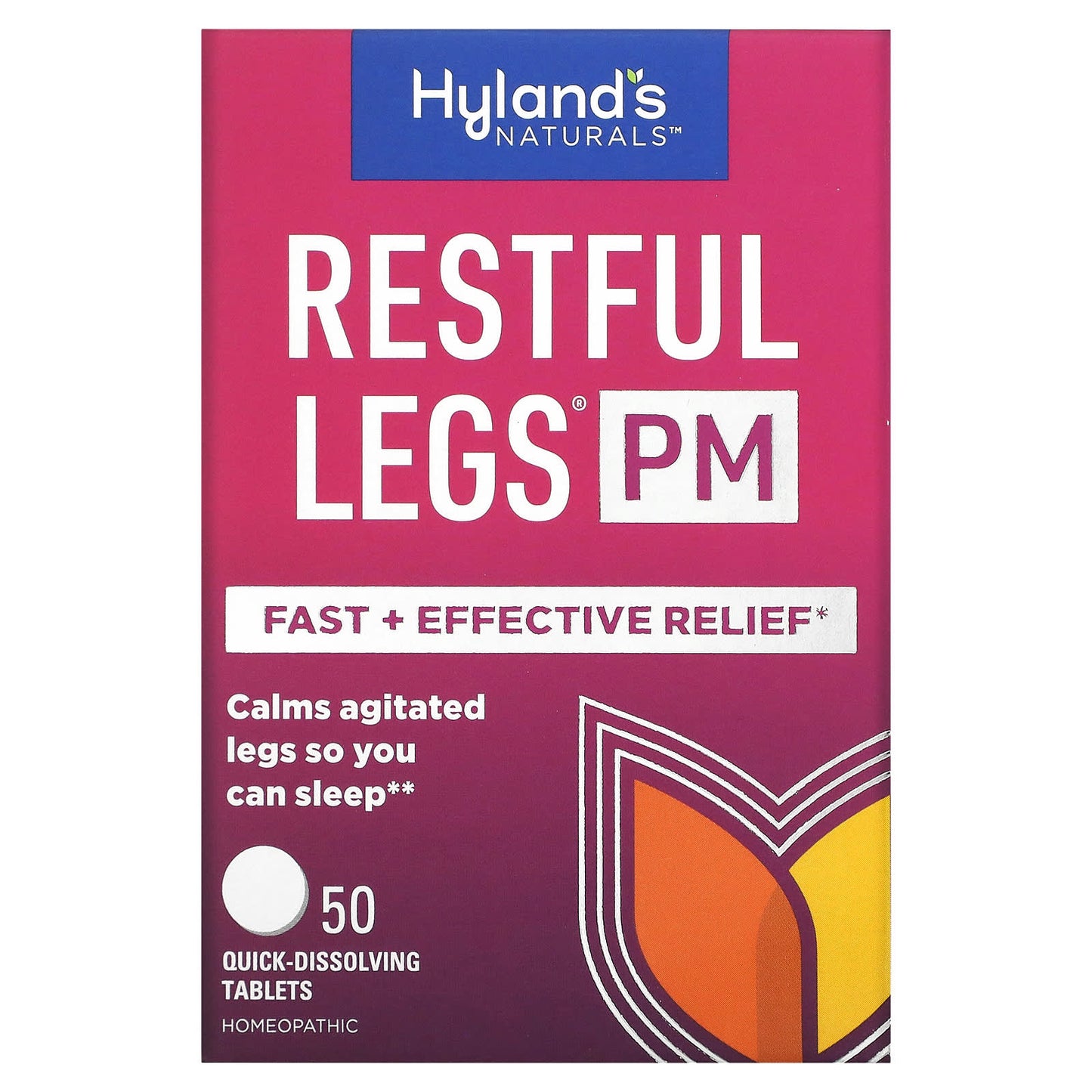 Sleep Better with Hyland's Naturals Restful Legs PM - 50 Fast-Acting Tablets - Image 1
