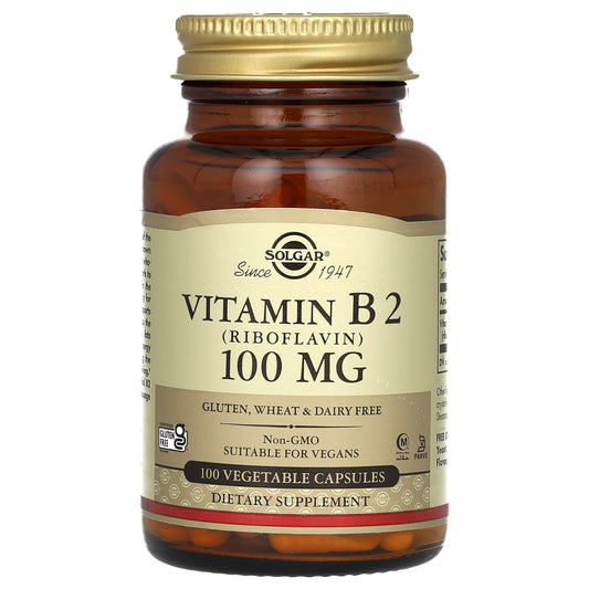 Solgar, Vitamin B2 (Riboflavin), 100 mg, 100 Vegetable Capsules - Image 1