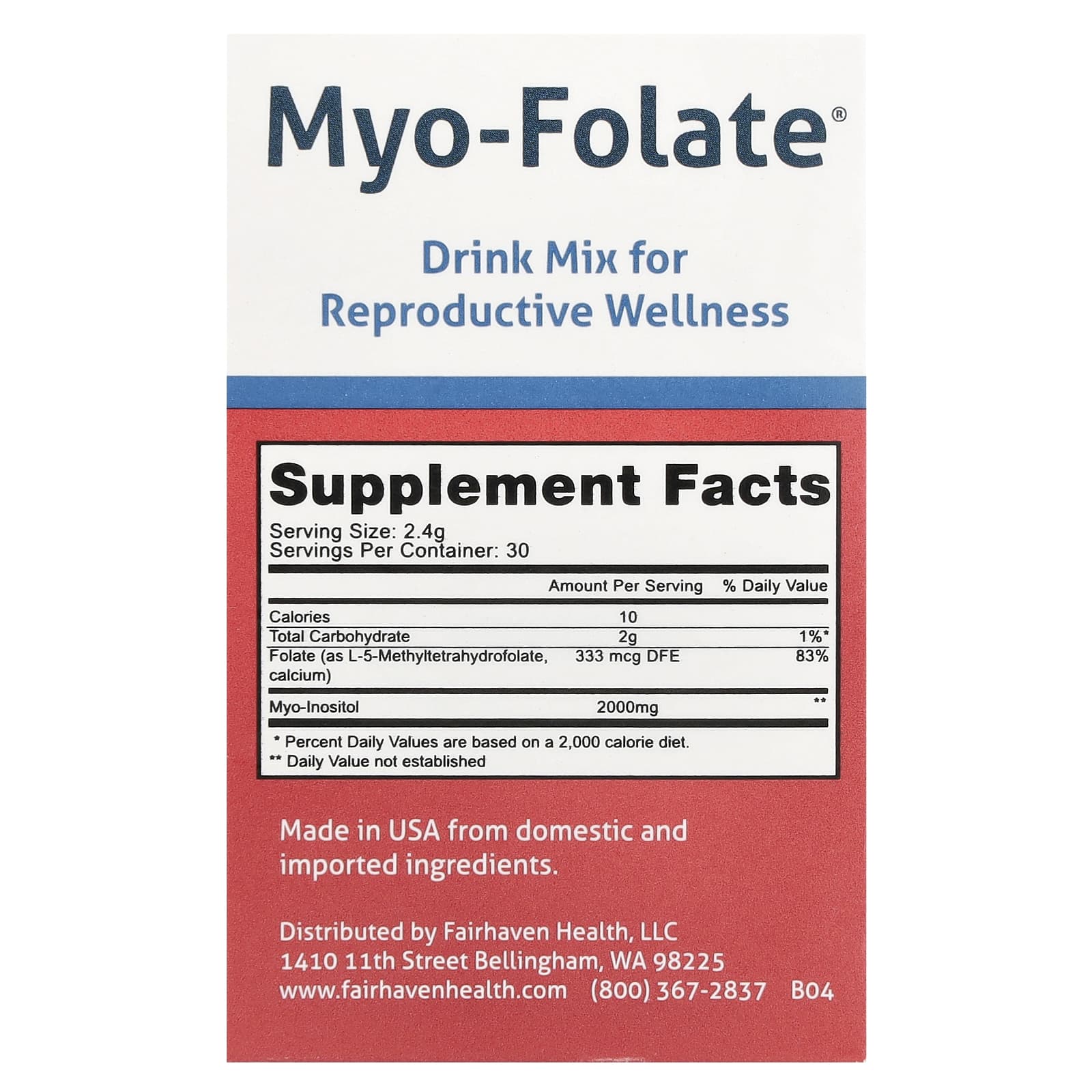 Fairhaven Myo-Folate for Fertility & Reproductive Wellness - Image 2