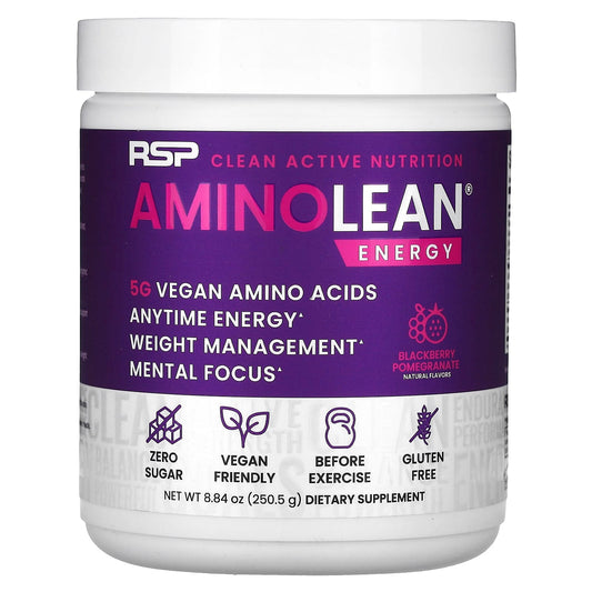RSP Nutrition, AminoLean Energy, Blackberry Pomegranate, 8.84 oz (250.5 g) - Image 1