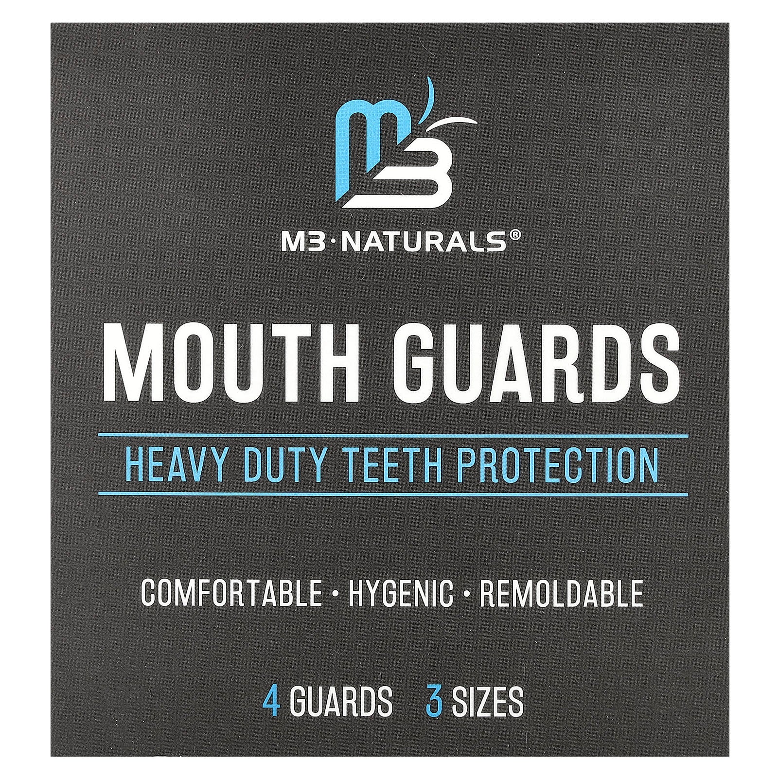 M3 Naturals, Mouth Guards, 3 Sizes, 4 Guards - Image 1