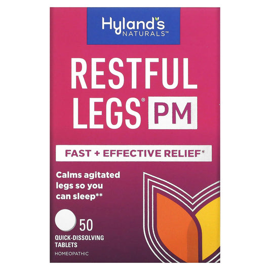 Sleep Better with Hyland's Naturals Restful Legs PM - 50 Fast-Acting Tablets - Image 1
