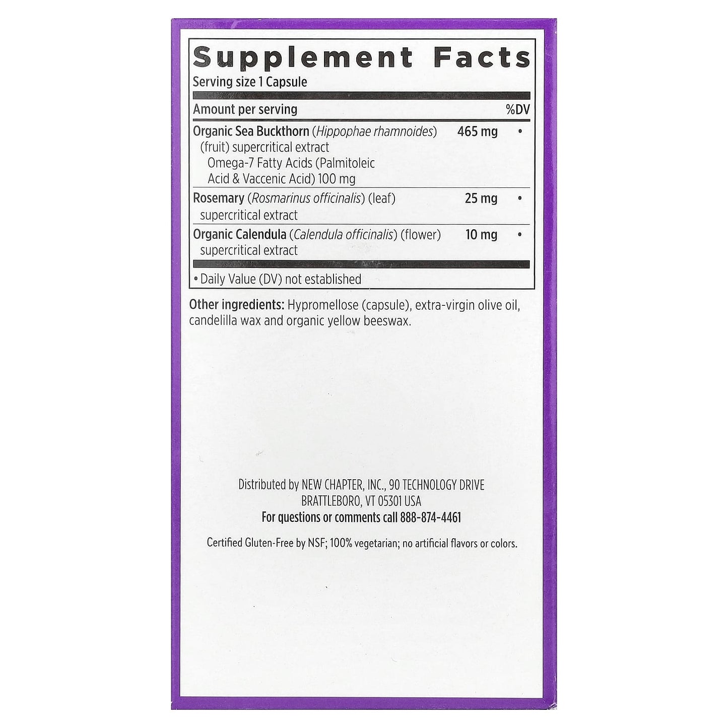 New Chapter, Omega-7 Sea Buckthorn Blend, 60 Vegetarian Capsules - Image 2