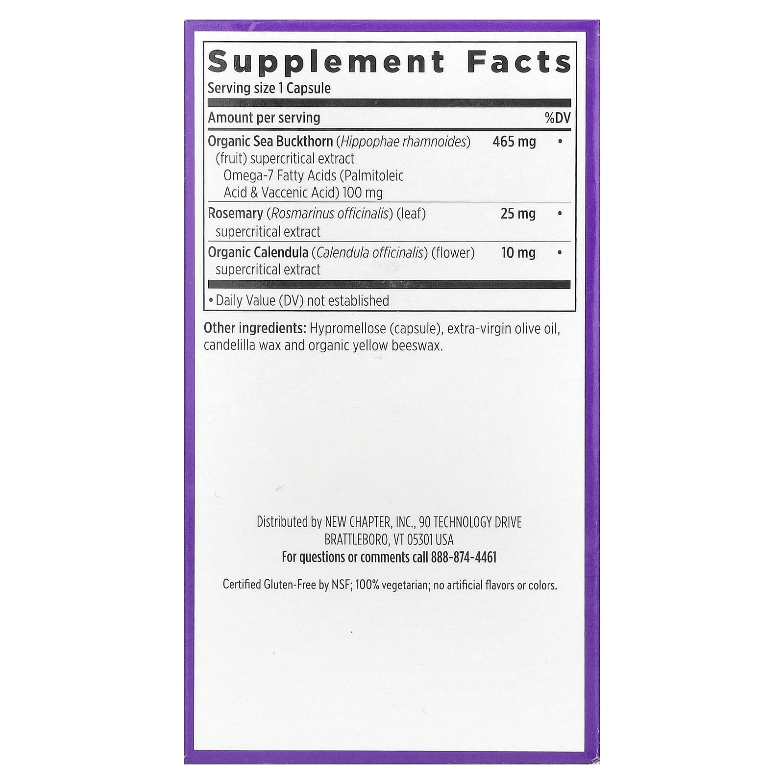 New Chapter, Omega-7 Sea Buckthorn Blend, 60 Vegetarian Capsules - Image 2