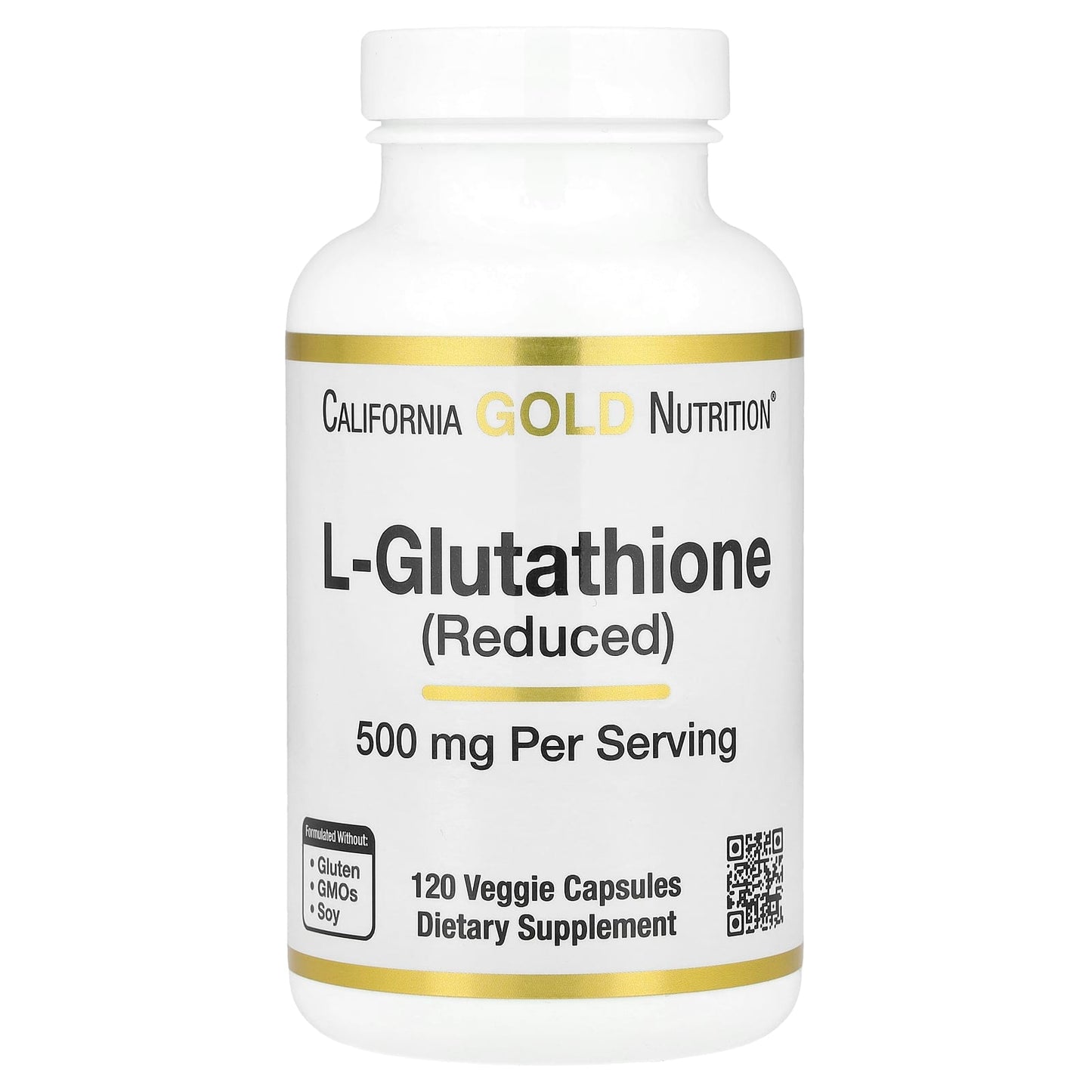 L-Glutathione Supplement by California Gold Nutrition - 120 Veggie Capsules - Image 1