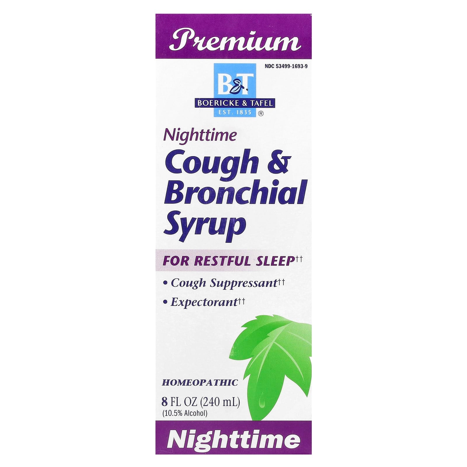Boericke & Tafel Nighttime Cough Syrup Relief 8 fl oz - Image 1