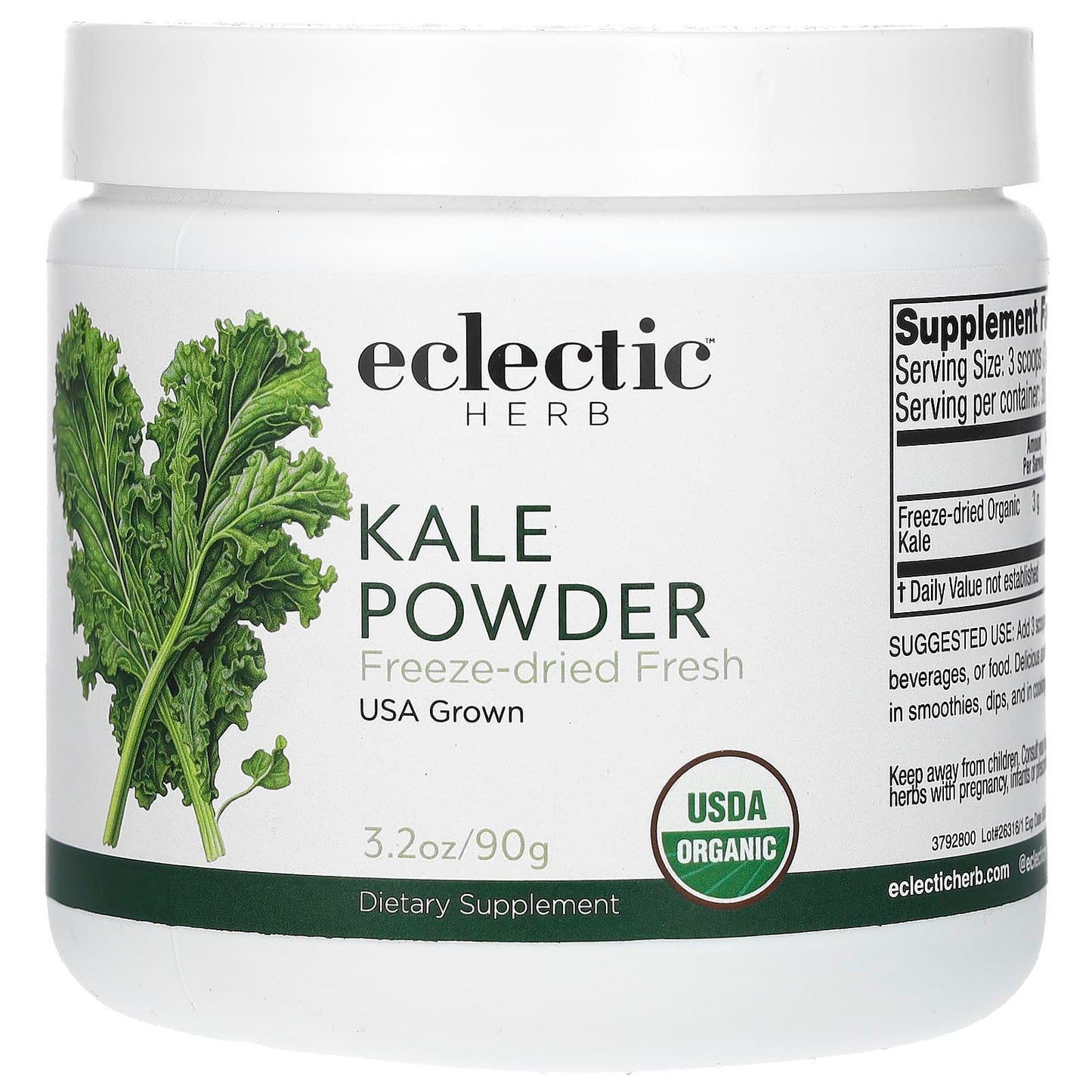 Organic Kale Powder by Eclectic Herb - USDA Certified, Vegan, Gluten-Free - Image 1