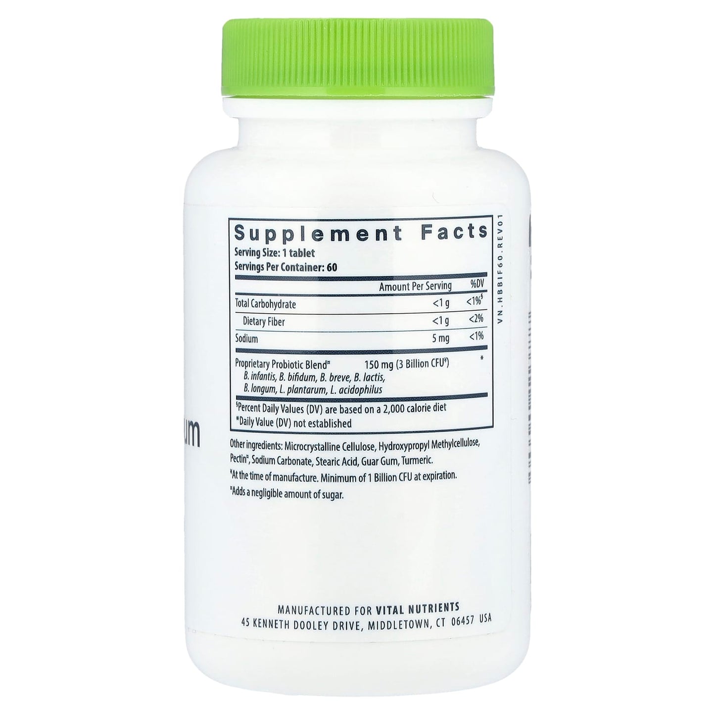 Vital Nutrients, Hyperbiotics®, Bifidobacterium Probiotic, 60 Vegan Tablets - Image 2