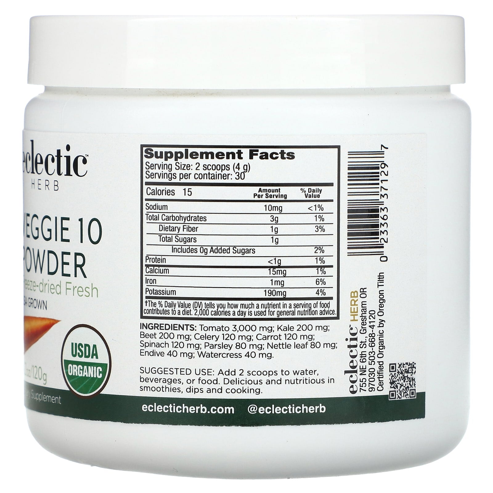 Eclectic Herb Freeze-Dried Veggie Powder - USDA Organic, Non-GMO, Gluten-Free - Image 2