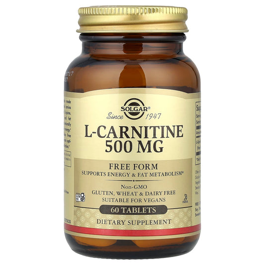 Solgar, L-Carnitine, Free Form, 60 Tablets (500 mg per Tablet) - Image 1