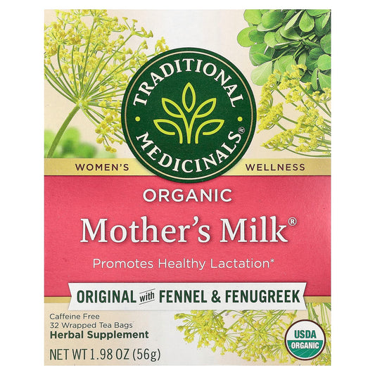Traditional Medicinals, Organic Mother's Milk®, Original with Fennel & Fenugreek, Caffeine Free, 32 Wrapped Tea Bags, 1.98 oz (56 g) - Image 1