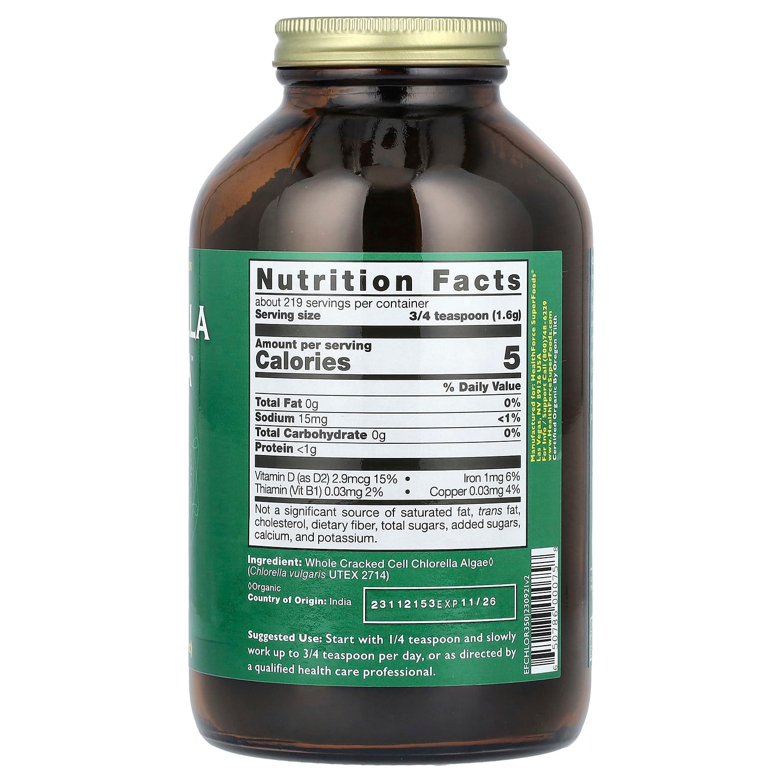 Chlorella Manna Powder - USDA Organic, Vegan, Gluten-Free | 350g - Image 2