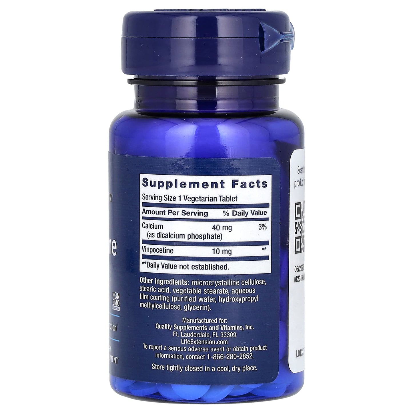 Life Extension, Vinpocetine, 10 mg, 100 Vegetarian Tablets - Image 2