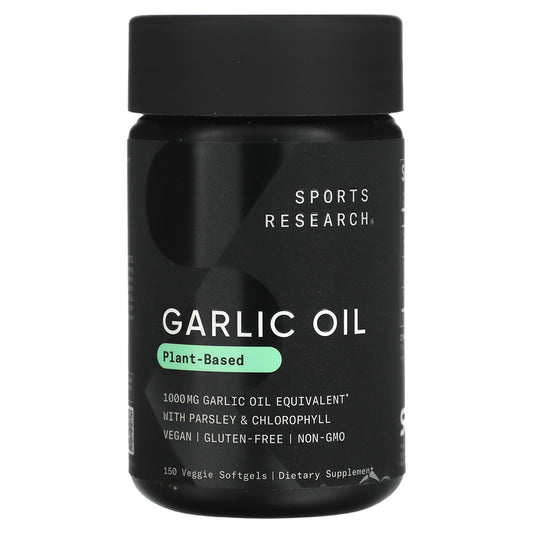 Sports Research, Garlic Oil, Plant-Based, 150 Veggie Softgels - Image 1