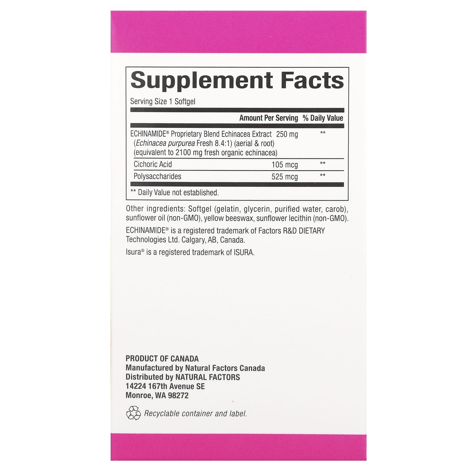 Natural Factors, Patented Echinamide®, 60 Softgels - Image 2