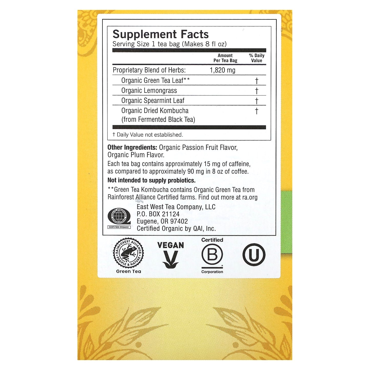 Yogi Tea, Green Tea Kombucha, 16 Tea Bags, 1.12 oz (32 g) - Image 2