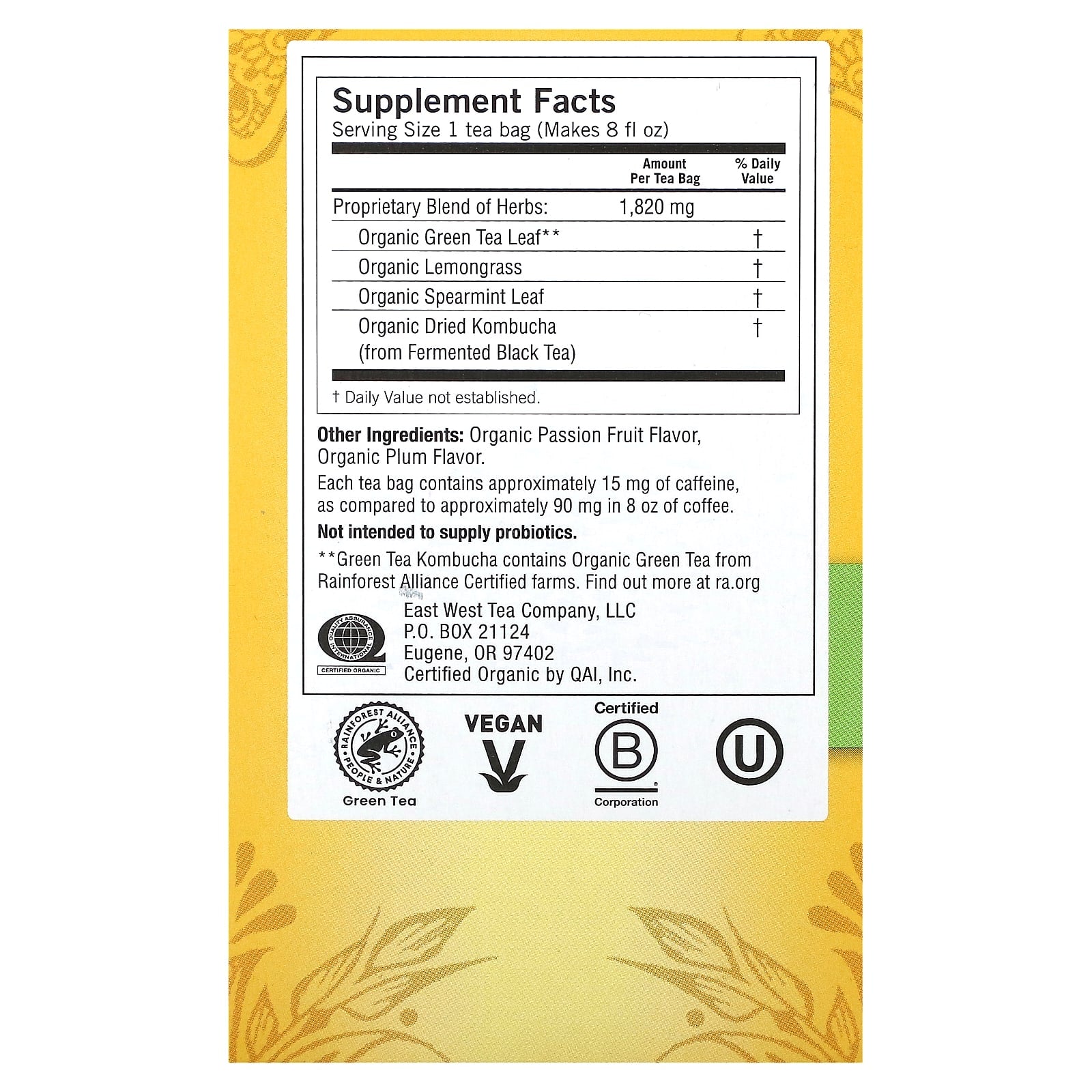 Yogi Tea, Green Tea Kombucha, 16 Tea Bags, 1.12 oz (32 g) - Image 2