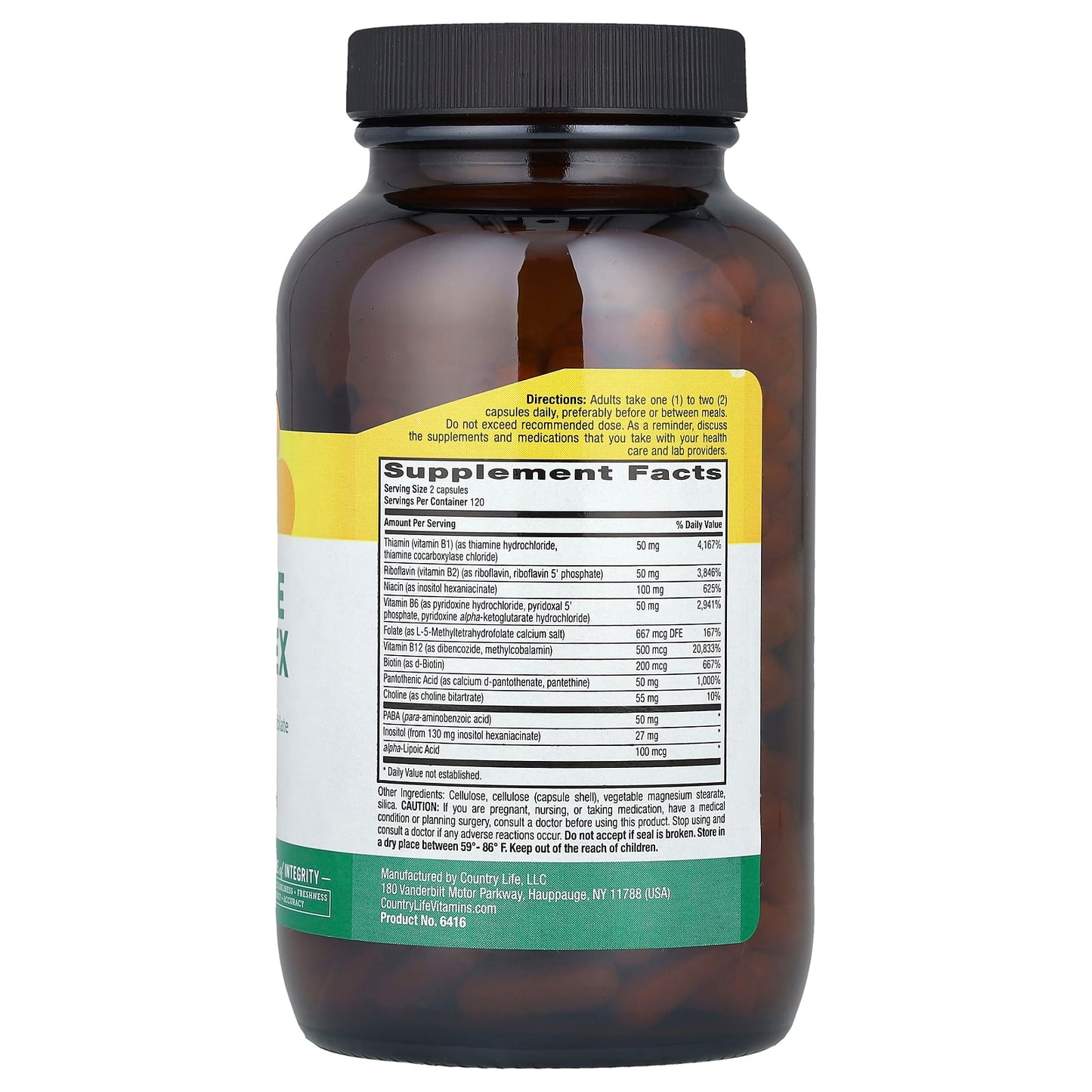 Country Life Coenzyme B-Complex 240 Vegan Capsules - Supports Energy & Cognitive Function - Image 2