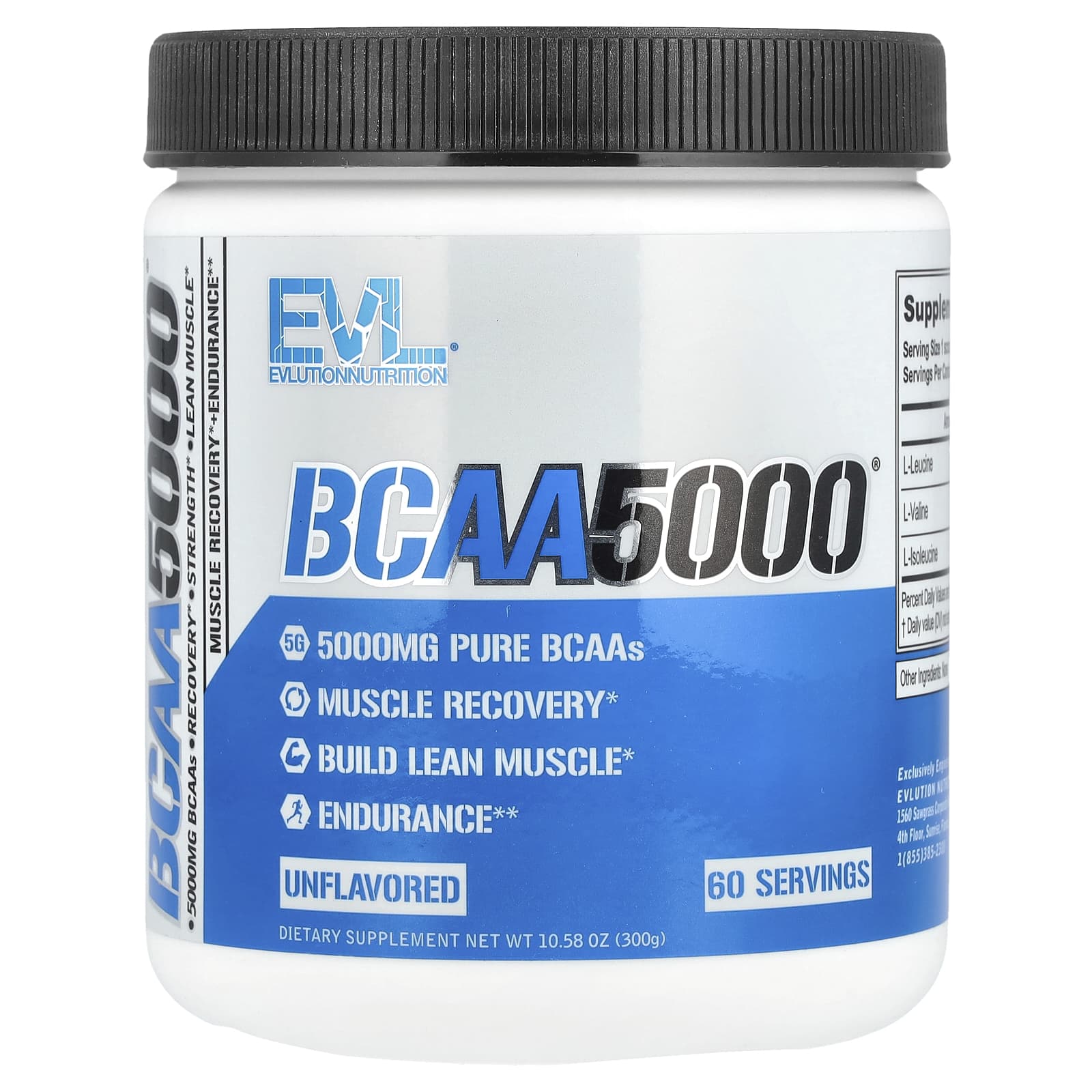 Unflavored BCAAs for Lean Muscle Building by EVLution Nutrition - Image 1